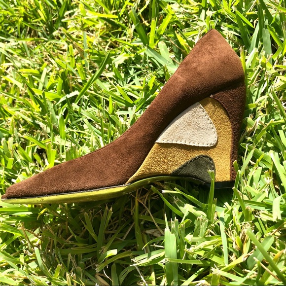 Emilio Pucci suede colorblock wedges - Picture 7 of 7